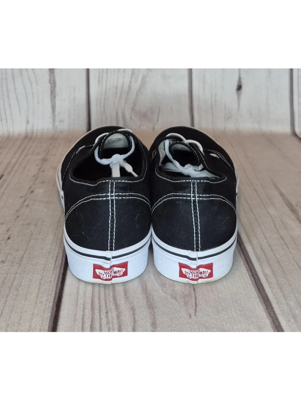 Vans Men’s Size 11.5/ Women’s Size 13 Black White Canvas Skate Shoes - Picture 3 of 11
